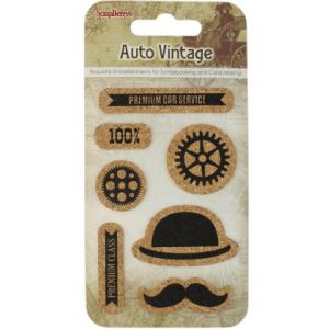 Naklejki korkowe ScrapBerry's Auto Vintage, 7szt